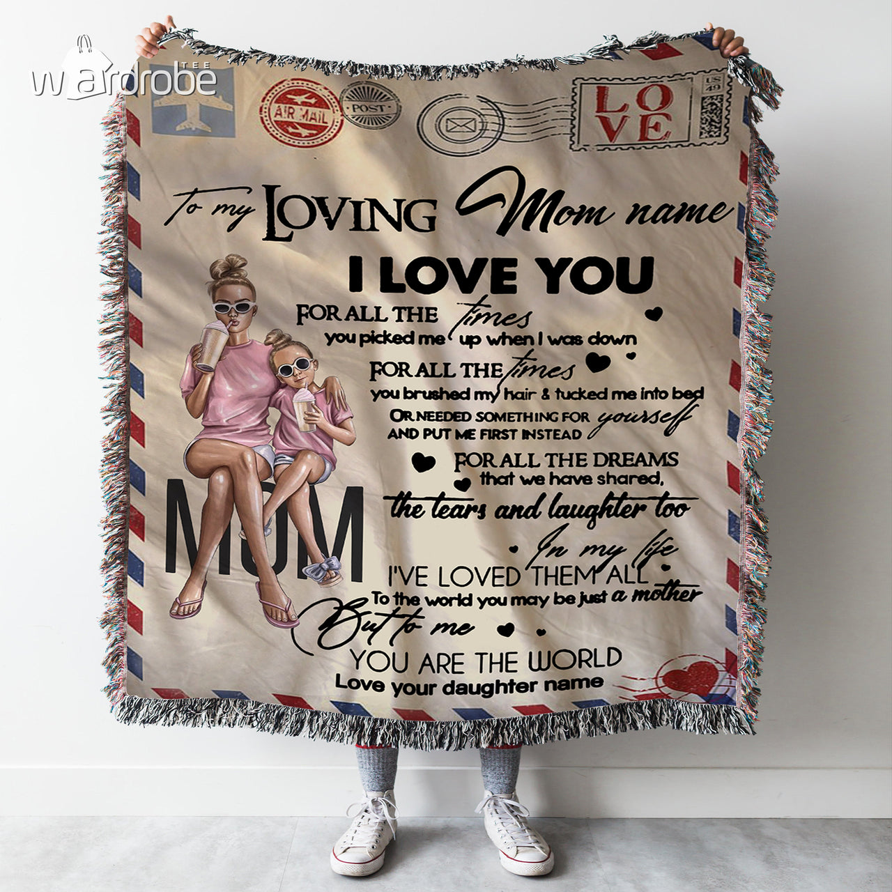 Personalized Mother's Day Gift Custom Blanket Letter From Daughter To My Loving Mom