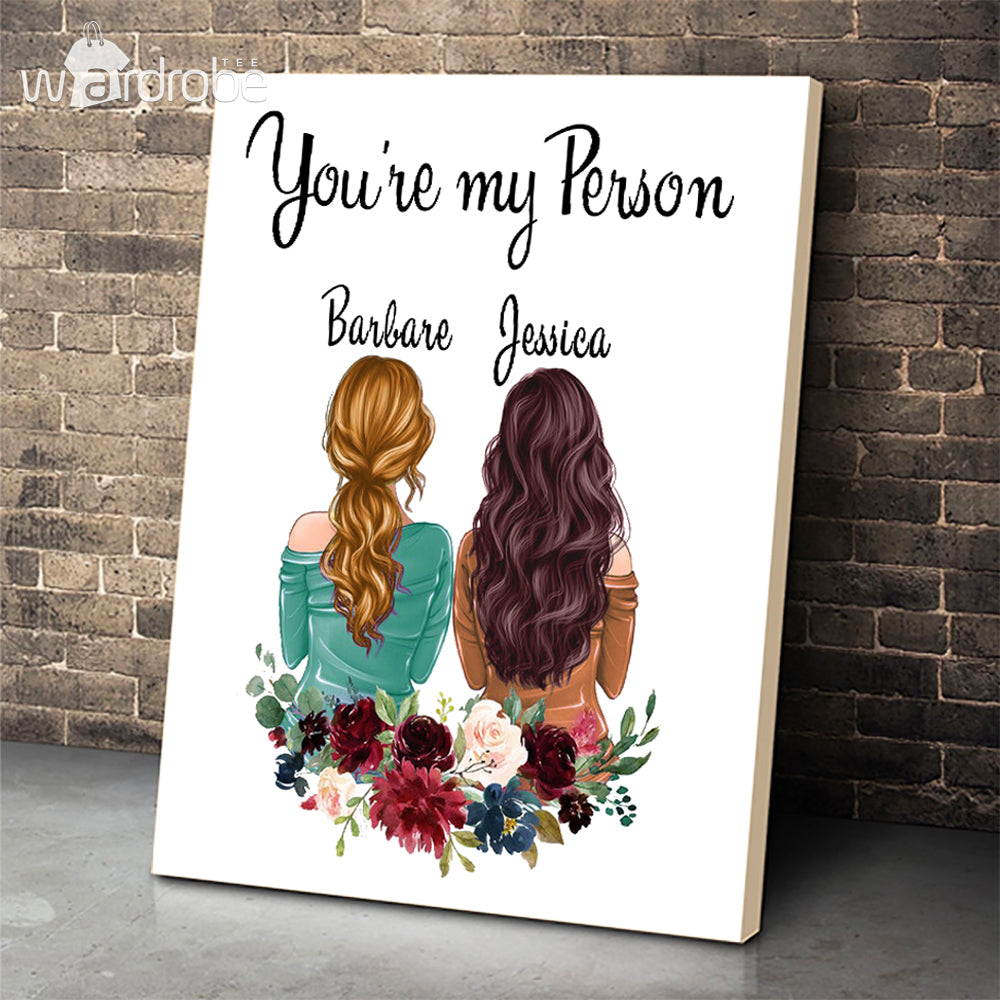 Custom Canvas Personalized Name You're My Person - Gift For Besties - Matte Canvas