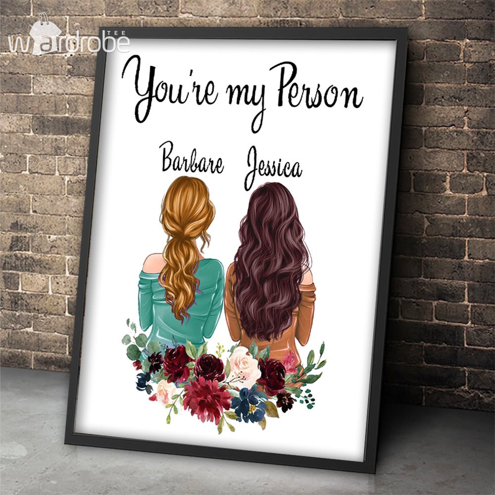 Custom Canvas Personalized Name You're My Person - Gift For Besties - Matte Canvas