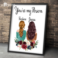 Thumbnail for Custom Canvas Personalized Name You're My Person - Gift For Besties - Matte Canvas
